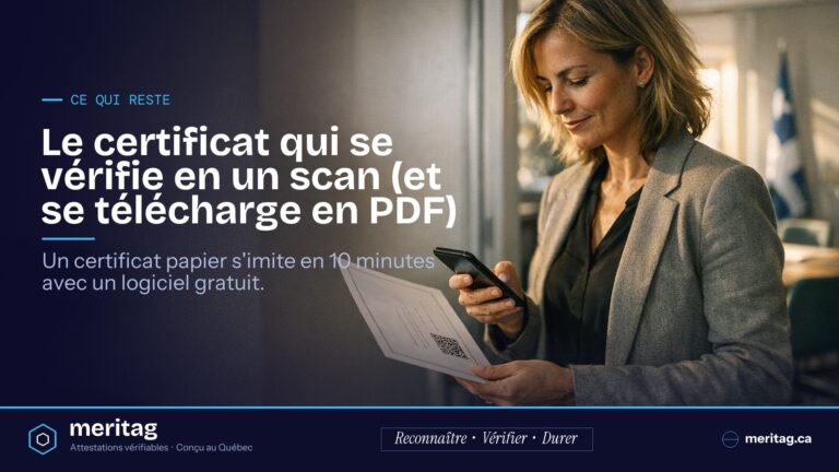 Le certificat qui se vérifie en un scan (et se télécharge en PDF)