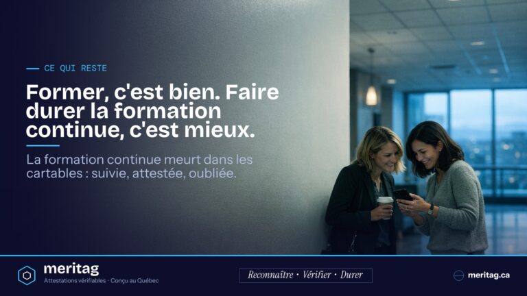Former, c'est bien. Faire durer la formation continue, c'est mieux.