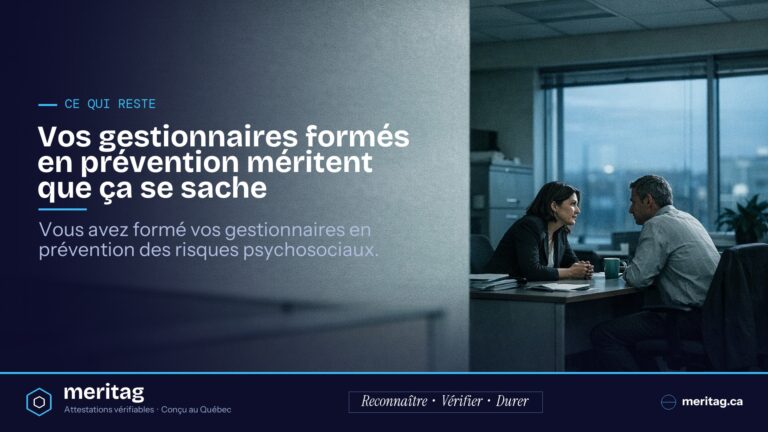 Vos gestionnaires formés en prévention méritent que ça se sache