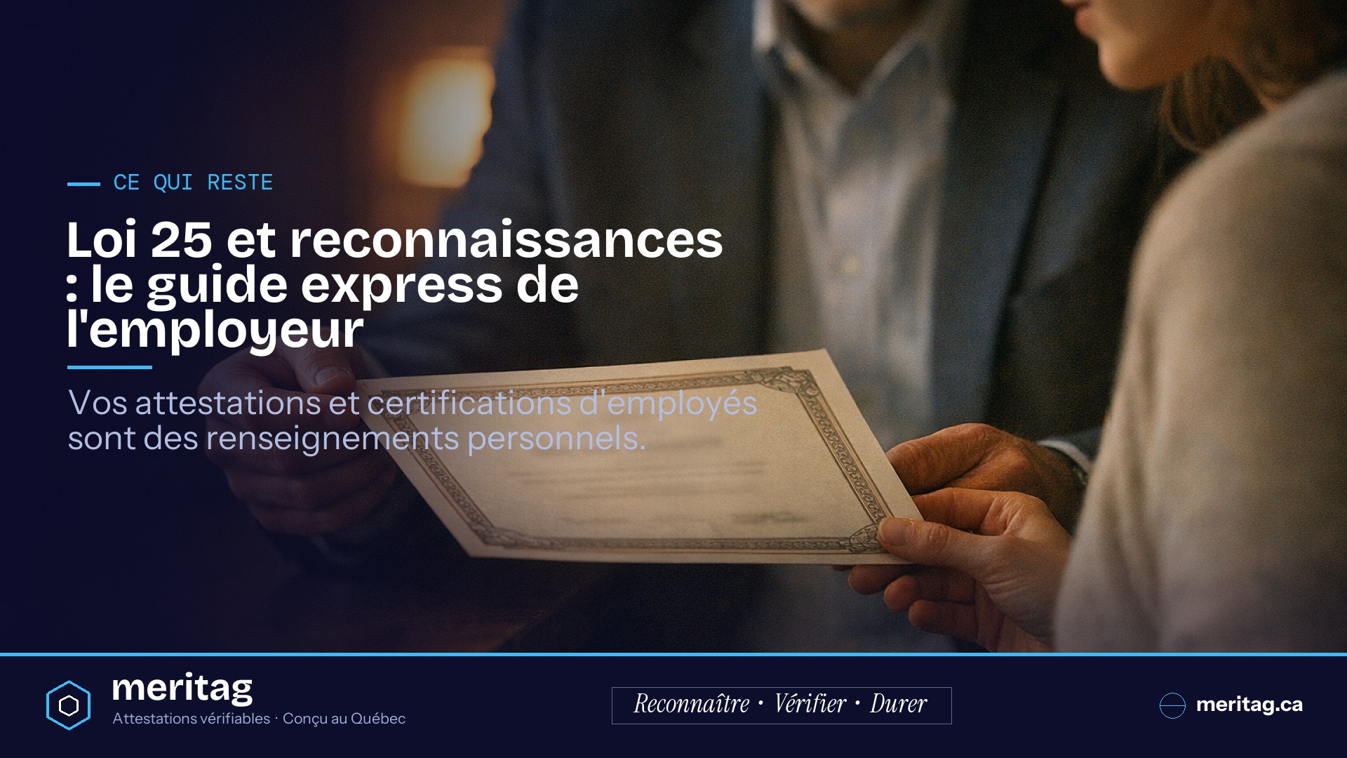 Loi 25 et reconnaissances : le guide express de l'employeur